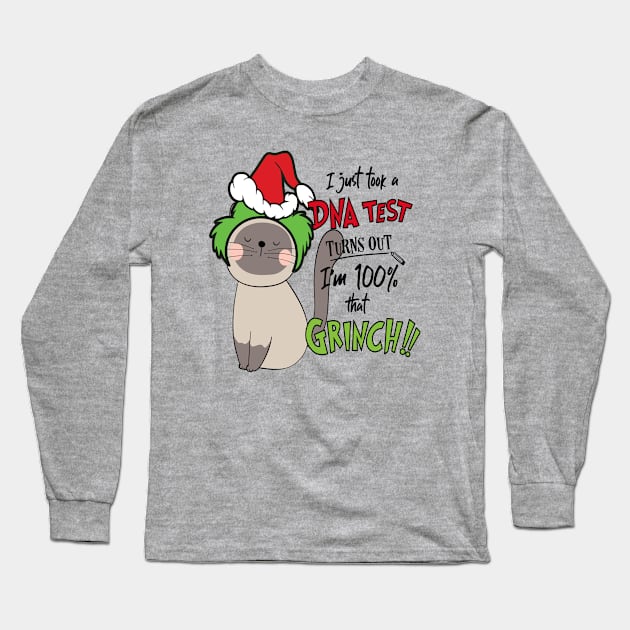 I Just Took A DNA Test Turns Out I'm 100% That Grinch Funny Ugly Christmas Long Sleeve T-Shirt by albertperino9943